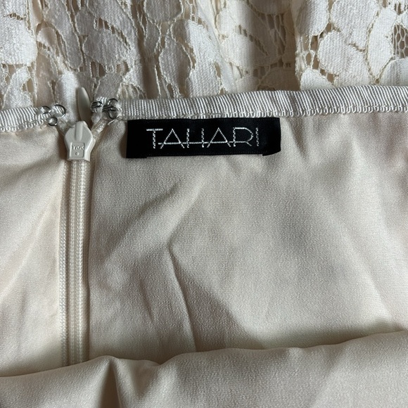 Tahari Lace Eyelet Knee Length Beige Cream Skirt 10 - Picture 8 of 10